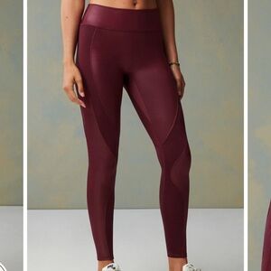 Fabletics Motion365+ Contour High-Waisted Legging in Merlot Shine Size: Medium
